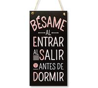 CARISPIBET Bésame cartel decorativo para el hogar placas de decoración regalo romantico adornos colgantes 30 x 15 cm