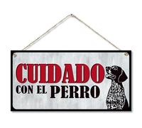 CARISPIBET ¡Cuidado con el perro! Señales de advertencia para el hogar, prácticas señales exteriores, cartel para puerta, 15 x 30 cm
