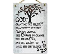 CARISPIBET God Grant me Serenity, Courage, Wisdom | Letreros religiosos para decoración de pared del hogar, letreros de cocina, decoración de casa, 12 x 8 pulgadas