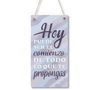 CARISPIBET Hoy puede ser el comienzo segno de decoración para el hogar motivador y estilo retro adorno colgante inspirador 30 x 15 cm