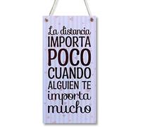 CARISPIBET La distancia importa poco decoración de interior adorno colgante señale decorativo de entrada 30 x 15 cm