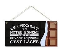 CARISPIBET Le Chocolat letreros decorativos para los amantes del chocolate decoraciones divertidas para su hogar decoración del hogar 15 x 30 cm
