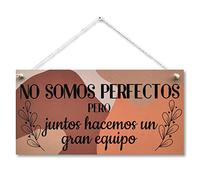 CARISPIBET No somos perfectos pero adornos colgantes para el hogar cartel decorativo placa de decoración de pared 15 x 30 cm