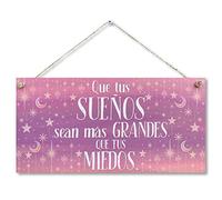 CARISPIBET Que tus suenos adorno colgante para decoración del hogar decorative de pared regalo para el cuarto 15 x 30 cm