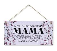 CARISPIBET Un millón de gracias Mamá cartello decorativo regalo por la madre adorno día de la madre decoración de habitación 15 x 30 cm