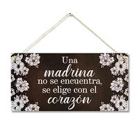 CARISPIBET Una madrina no se encuentra cartello decorativo bautismo ahijada y madrina adorno colgante regalo 15 x 30 cm