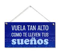 CARISPIBET Vuella Tan Alto Segno Decorativo para el hogar cartello de decoración Inspirador y con Estilo Vintage Adorno por la habitación 15 x 30 cm