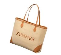 CARISSETT Bolsa de playa bordada de gran tamaño para mujer, bolsa de hombro tejida de doble asa para viajes, gimnasio, compras y vacaciones, bolsa de hombro de gran tamaño, Khaki, One Size