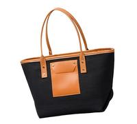 CARISSETT Bolsa de playa contemporánea para mujer, bolsa de hombro tejida con ribete de poliuretano, bolso de viaje de gran capacidad para vacaciones y vacaciones, hombro para playa, Black, One Size