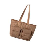 CARISSETT Bolso de hombro de nailon de inspiración vintage, espacioso bolso de mano ligero para mujer, bolso de trabajo esencial, moderno, casual, para desarmar, Khaki, One Size