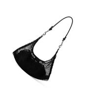 CARISSETT Bolso de mano de poliuretano tejido a la moda, con correa desmontable, multiusos, para mujer, correa desmontable, bolsa de hombro de malla tejida, Khaki, One Size