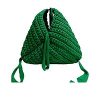 CARISSETT Bolso de mano triangular multiuso, diseño tejido de color caramelo, ligero, de poliéster, bolso de noche, para viajes, accesorio para mujer, elegante bolso geométrico, I, One Size