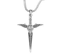 CARISSETT Collar con colgante de aleación con símbolo de crucifijo de ala único inspirado en el gótico, joyería de clavícula para sus ocasiones elegantes, collar con colgante de aleación alada