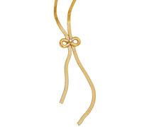 CARISSETT Collar con colgante de lazo chapado en oro de acero inoxidable resistente, diseño de borlas, collar de acero inoxidable resistente a las alergias para eventos formales, talla única, como se