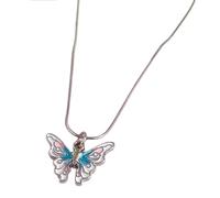 CARISSETT Collar con colgante de mariposa vibrante, seguro y a prueba de deslustre, joyería de recuerdo retro para la infancia, talla única, como se describe, como se describe
