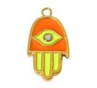 CARISSETT Collar con colgante geométrico de ojo de mano y corazón, joyería de acero inoxidable, 11 estilos, regalo portátil, colgante de ojo geométrico de moda, talla única, como se describe, como se