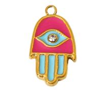 CARISSETT Collar con colgante geométrico de ojo de mano y corazón, joyería de acero inoxidable, 11 estilos, regalo portátil, colgante de ojo geométrico de moda, talla única, como se describe, como se