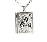 CARISSETT Collar con medallón de libro delicado, colgante único, cadena de clavícula, suéter, cadena vintage, accesorio de joyería