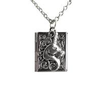 CARISSETT Collar con medallón de libro delicado, colgante único, cadena de clavícula, suéter, cadena vintage, accesorio de joyería