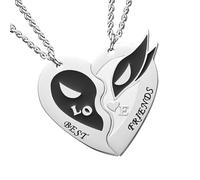 CARISSETT Collar de aleación ajustable para parejas, diseño de corazón, joyería a juego para parejas y amantes, joyería unisex de corazón para parejas