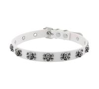 CARISSETT Collar de calavera de piel sintética, joyería punk rock, cadena ajustable para trajes de estilo urbano, accesorio gótico único, accesorio punk único, talla única, como se describe, como se