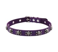 CARISSETT Collar de calavera de piel sintética, joyería punk rock, cadena ajustable para trajes de estilo urbano, accesorio gótico único, accesorio punk único, talla única, como se describe, como se