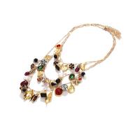 CARISSETT Collar de moda para mujer con múltiples capas de hojas de corazón y factores florales para entusiastas de la moda