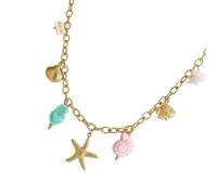 CARISSETT Collar multifuncional de acero inoxidable con dije marino, longitud ajustable, joyería de playa para joyería temática diaria, talla única, como se describe