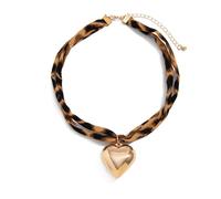 CARISSETT Collar portátil con estampado de leopardo con diseños de longitud ajustable, adecuado para fiestas u oficina, collar de conchas marinas de leopardo, talla única, como se describe, como se