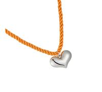 CARISSETT Collar único con colgante de corazón y estrella, aleación con textura de lazo, joyería para el cuello para expresar amor