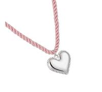 CARISSETT Collar único con colgante de corazón y estrella, aleación con textura de lazo, joyería para el cuello para expresar amor