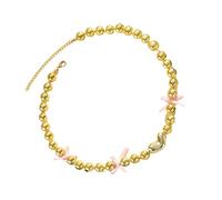 CARISSETT Collar único de cuentas con un delicado lazo artesanal para mujeres elegantes que buscan un accesorio de joyería encantador y elegante, joyería hecha a mano con cuentas, talla única, como se