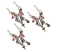 CARISSETT Delicado collar con colgante de lazo rosa de aleación con textura para mujer, clavícula, fiesta de cumpleaños, aniversario, lazo, talla única, como se describe, como se describe