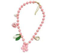 CARISSETT Delicado collar de cuentas de amor con flores, materiales fáciles de usar, joyería femenina, regalo de joyería floral, accesorio para ella, joyería de cuentas femeninas