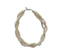 CARISSETT Elegante cadena de clavícula de perlas barrocas ajustable de 41 cm, 50 cm, perlas naturales, joyería de moda de longitud ajustable