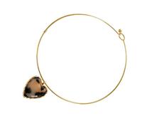 CARISSETT Elegante collar con colgante de acrílico con estampado de leopardo, corazón y flor, cadena para el cuello, ligera, de moda, regalo de joyería de moda, collar de mujer con estampado de