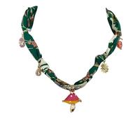 CARISSETT Elegante collar con dije de seta y corazón con cadena de cuerda de terciopelo suave para mujer, accesorio de joyería de moda, regalo ligero de cobre, talla única, como se describe, como se