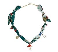 CARISSETT Elegante collar con dije de seta y corazón con cadena de cuerda de terciopelo suave para mujer, accesorio de joyería de moda, regalo ligero de cobre, talla única, como se describe, como se