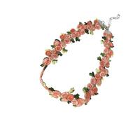 CARISSETT Elegante collar de tela de inspiración vintage delicado bordado floral joyería para mujeres y niñas, elegante collar floral retro para mujer, talla única, como se describe, como se describe