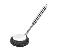 CARISSETT Estropajo de lana de acero inoxidable con mango para ollas, cepillo de limpieza de platos, cepillos de limpieza de acero inoxidable