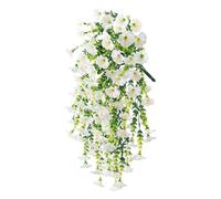 CARISSETT Eucaliptos decorativos de seda realistas, decoración de plantas artificiales de gloria de la mañana, flor colgante para oficina, tienda, sala de estar, planta decorativa para suministros de