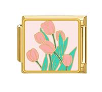 CARISSETT Herramienta de enlace de banda, conector de eslabones con diseño de flores, accesorio de banda de acero inoxidable, textura de collar modular, talla única, como se describe, como se describe