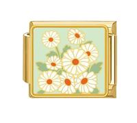 CARISSETT Herramienta de enlace de banda, conector de eslabones con diseño de flores, accesorio de banda de acero inoxidable, textura de collar modular, talla única, como se describe, como se describe