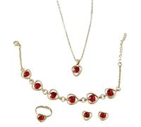CARISSETT Juego de pendientes de corazón de cristal, elegante juego de joyería para uso diario, joyería de aleación con textura, regalo para mujeres creadoras de tendencias, accesorios elegantes