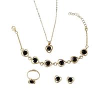 CARISSETT Juego de pendientes de corazón de cristal, elegante juego de joyería para uso diario, joyería de aleación con textura, regalo para mujeres creadoras de tendencias, accesorios elegantes