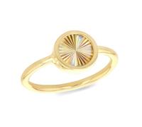 Carissima Anillo circular de oro amarillo de 9 quilates para mujer, Oro