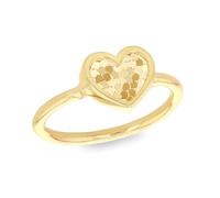 CARISSIMA Anillo corazón disco de 9,3 mm de oro amarillo de 9 ct para mujer, talla N