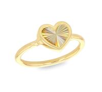 Carissima Anillo de corazón arcoíris de oro amarillo de 9 quilates para mujer, Oro