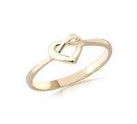 CARISSIMA Anillo de corazón infinito de oro de 9 quilates para mujer, Oro