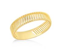 CARISSIMA Anillo de mujer de oro amarillo de 9 quilates, diseño de escalera en diagonal #L